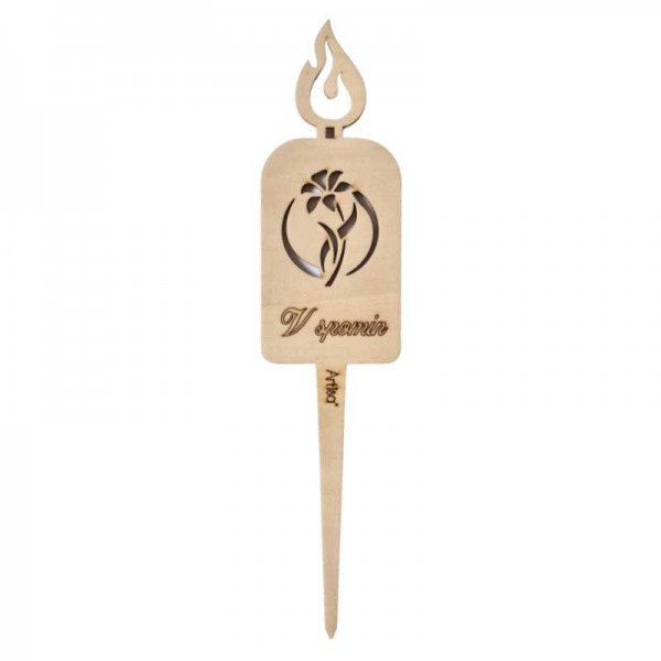 Lesena svečka na pik Roža - v spomin